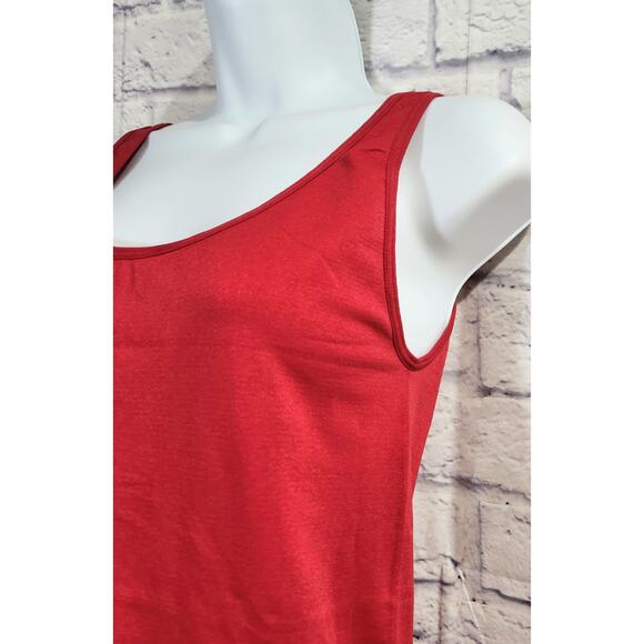 Anabel Connection Red Sleeveless Tank Top One Size Lightweight Soft Stretch - Picture 2 of 5